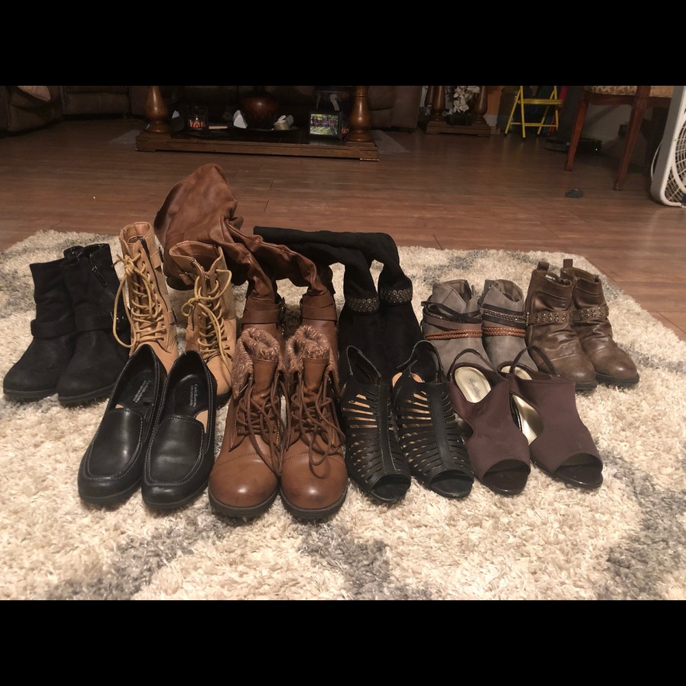 Lot of boots and shoes